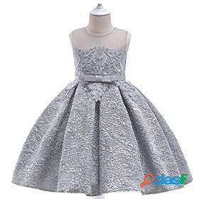 Kids Little Girls Dress Solid Colored Party Birthday