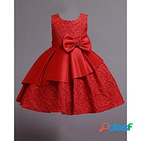 Kids Little Girls Dress Solid Colored Party Birthday A Line