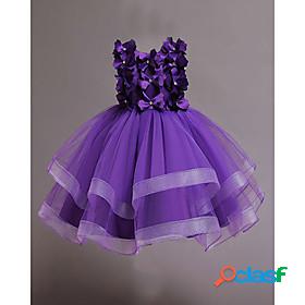 Kids Little Girls' Dress Solid Colored Party Wedding A Line