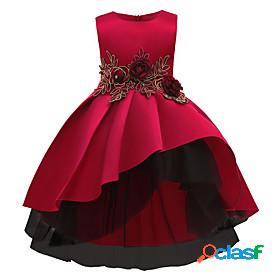 Kids Little Girls Dress Solid Colored Party Wedding Evening