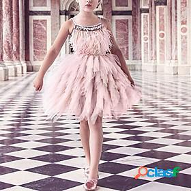 Kids Little Girls Dress Solid Colored Party Wedding Special