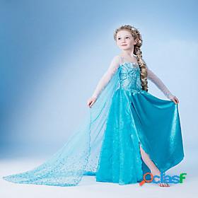 Kids Little Girls Dress Solid Colored Snowflake Flower Party