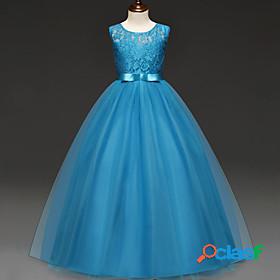Kids Little Girls Dress Solid Colored Special Occasion A