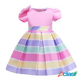 Kids Little Girls' Dress Striped Party Birthday Skater Dress