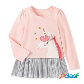 Kids Little Girls Dress Unicorn Daily Vacation A Line Dress