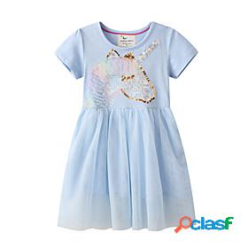 Kids Little Girls Dress Unicorn T Shirt Dress Tee Dress