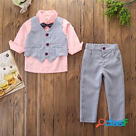 Kids Toddler Boys Suit Vest Clothing Set Long Sleeve 4
