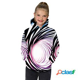 Kids Toddler Girls Hoodie Long Sleeve Rainbow 3D Print