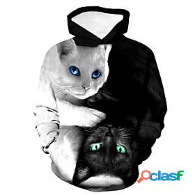 Kids Toddler Girls Hoodie Long Sleeve White 3D Print Cat