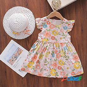 Kids Toddler Little Girls Dress Cartoon Flower Tropical Leaf
