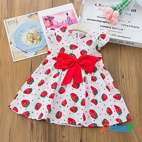 Kids Toddler Little Girls Dress Fruit Bow Yellow Blushing