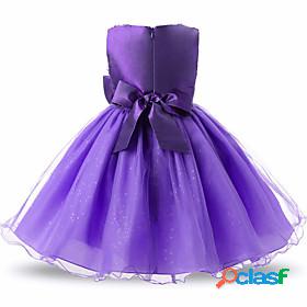 Kids Toddler Little Girls Dress Solid Colored Tulle Dress