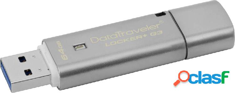 Kingston DataTraveler Locker+ G3 Chiavetta USB 64 GB Argento
