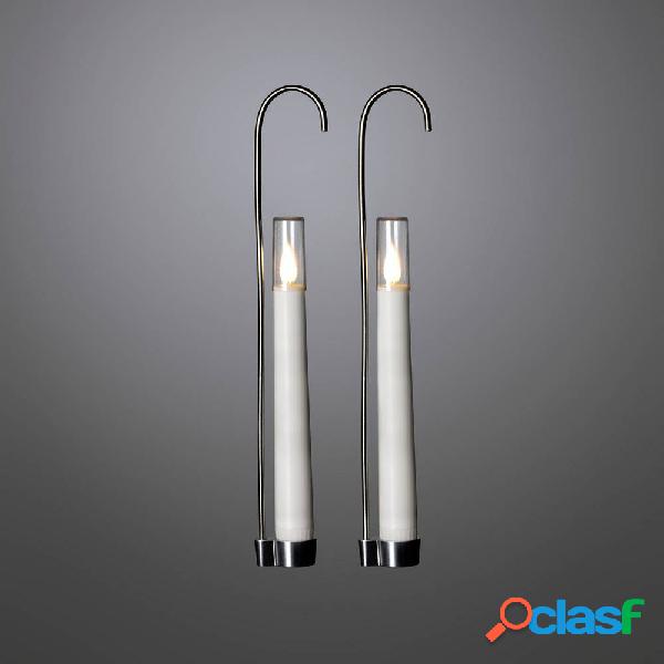 Konstsmide 1870-230 Candela a LED Kit da 2 Bianco Bianco