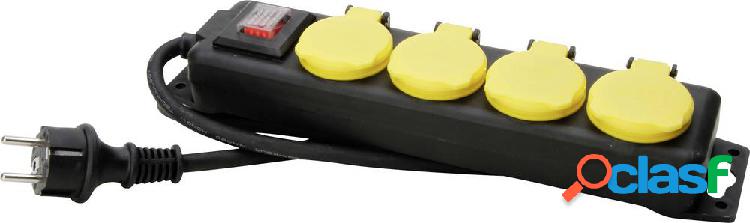Kopp 223012002 Multipresa con interruttore 4 vie Giallo,