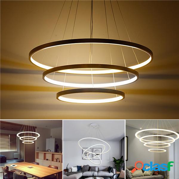 LED Ceiling Pendant Dimming Ring Light Holder lampada Shade