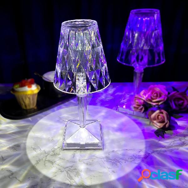 LED Diamond Crystal Projection RGB Desk lampada remoto