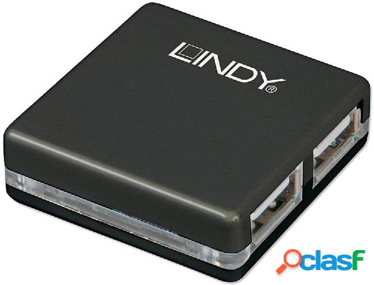 LINDY LINDY USB 2.0 Mini Hub 4 Port, 4x4cm 4 Porte Hub USB