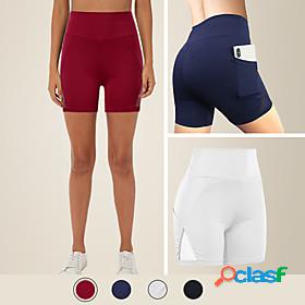 LITB Basic Womens Wide Band Waist Sports Shorts With Phone