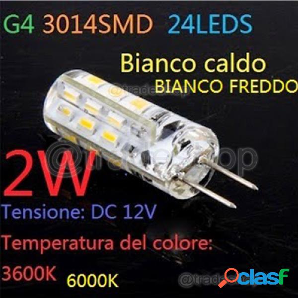 Lampada Faretto G4 24 LED SMD 3014 2W Luce Bianco Caldo DC