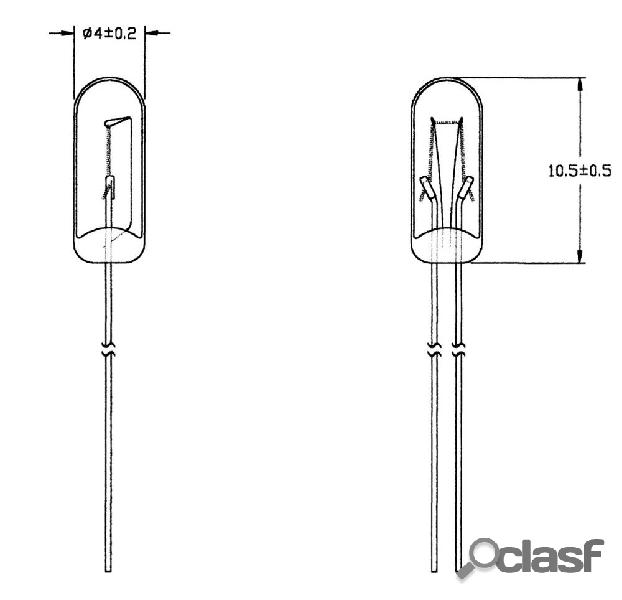 Lampadina speciale ad incandescenza Trasparente T1 1/4 WT 16