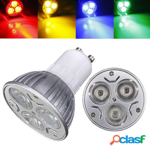 Lampadine LED GU10 3W AC220V 3 LED rosso / giallo / blu /
