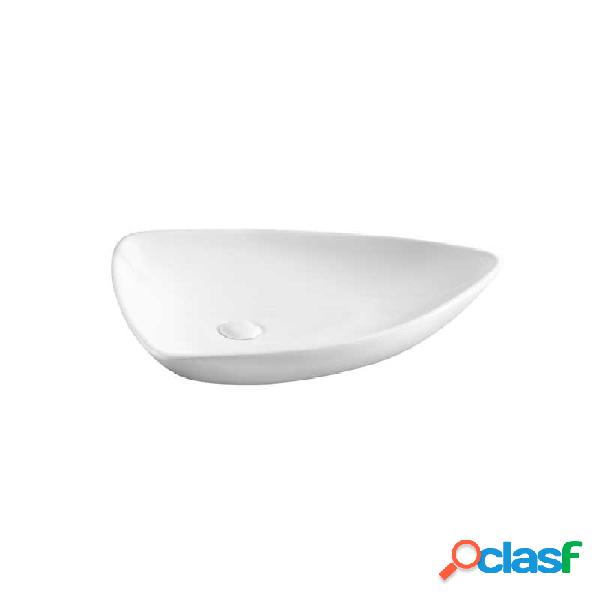 Lavabo dappoggio ceramica bianca senza troppio pieno 66x46,5