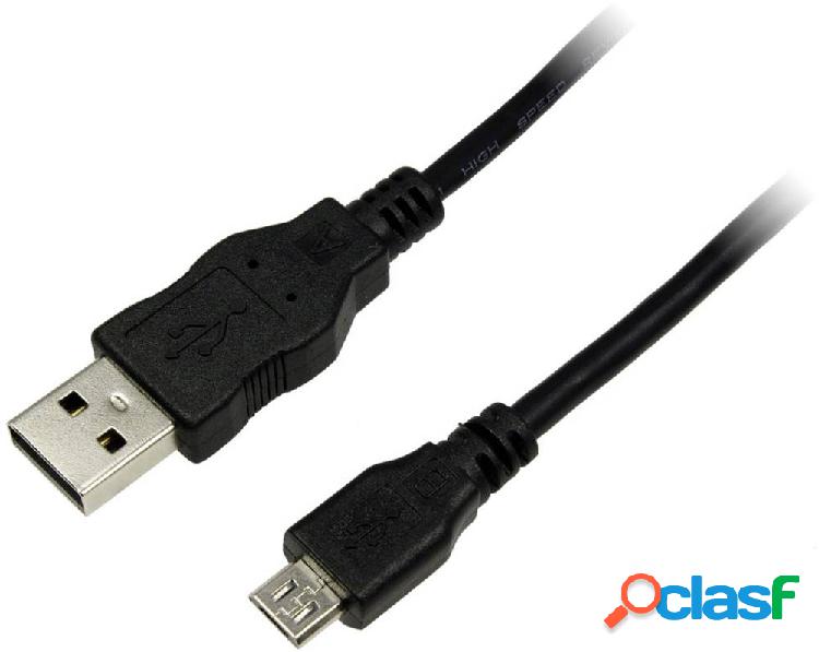 LogiLink Cavo USB USB 2.0 Spina USB-A, Spina USB-Micro-B