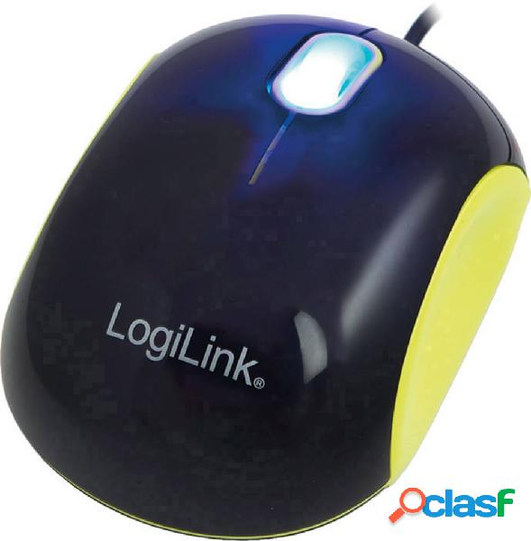 LogiLink ID0094A Cooper Mouse USB Ottico Nero, Giallo 3