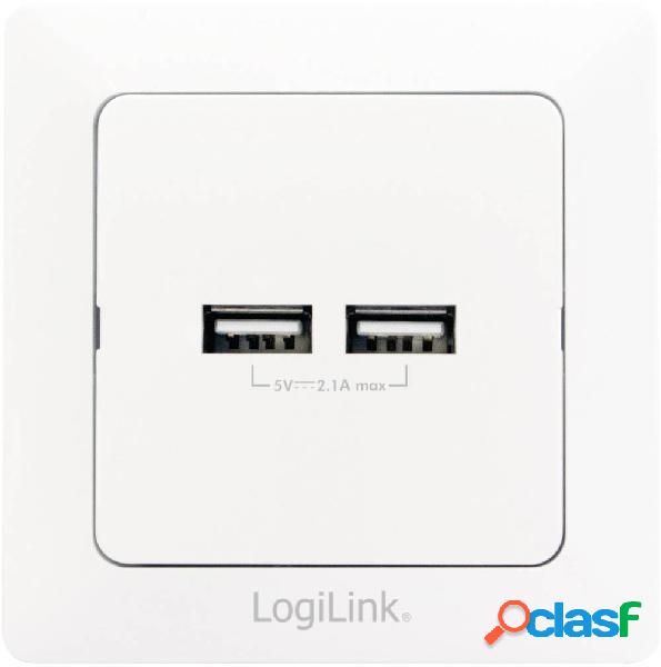 LogiLink PA0163 2 vie Presa di ricarica USB con USB IP20