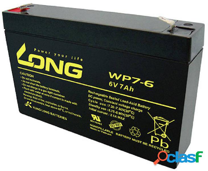 Long WP7-6 WP7-6 Batteria al piombo 6 V 7 Ah Piombo-AGM (L x