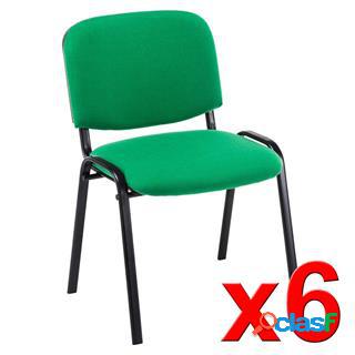 Lotto di 6 sedie per sala conferenze MOBY BASE, colore verde