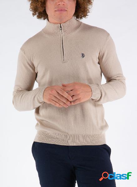 MAGLIONE 1/2 ZIP MISTO COTONE