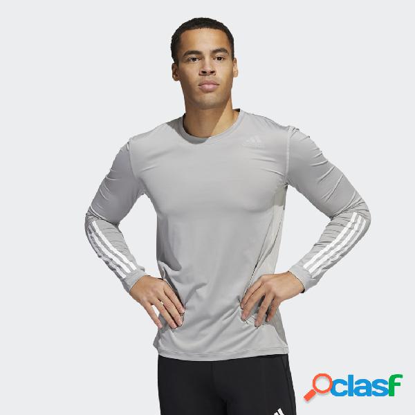 Maglia Techfit 3-Stripes Fitted Long Sleeve