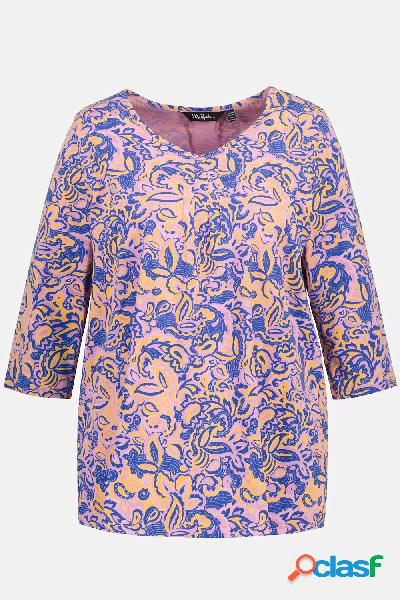 Maglia dal taglio svasato con pieghe decorative, scollo a V