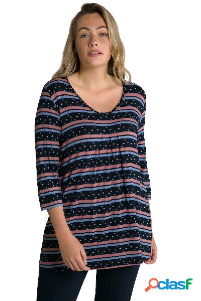 Maglia dal taglio svasato con righe, pieghe decorative,