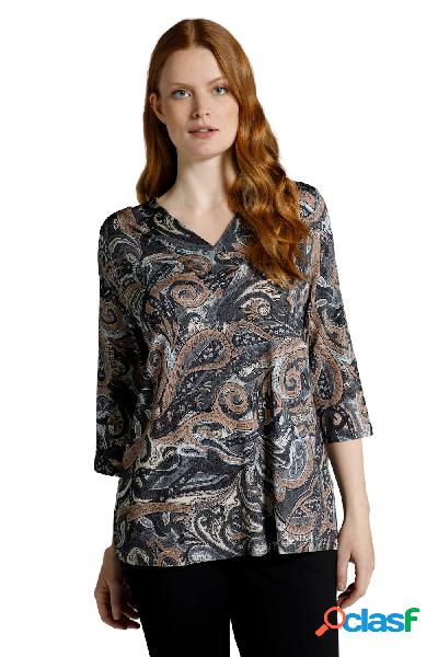 Maglia fluente dal design Paisley con scollo a V e maniche a