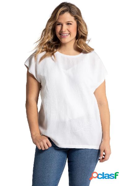 Maglia oversize dal disegno a foglie ricamate, con scollo a