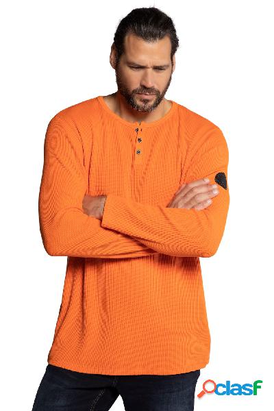 Maglia serafino, maniche lunghe, piqué a nido dape, look