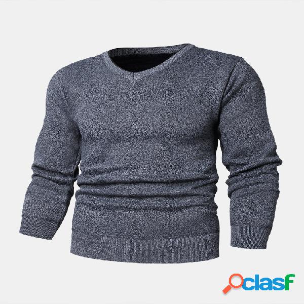 Maglione casual a maniche lunghe lavorato a maglia con