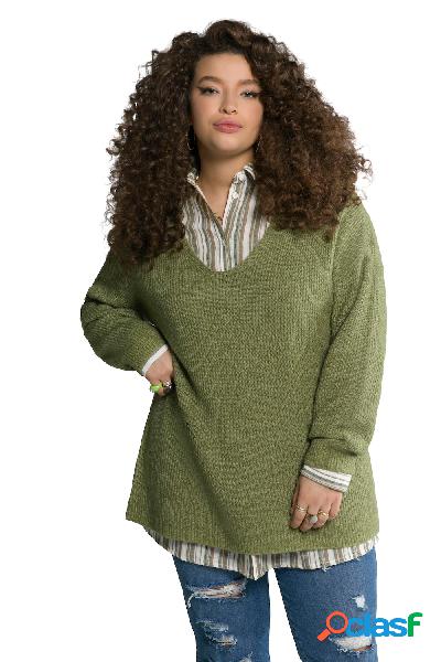 Maglione dal taglio oversize in maglia a costine con maniche