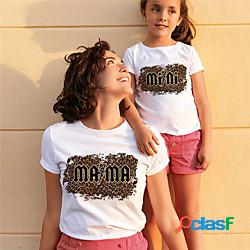 Mamma e io maglietta Top Leopardo Alfabetico Strada Stampa