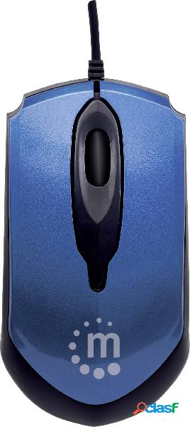 Manhattan Edge Mouse USB Ottico Blu 3 Tasti 1000 dpi