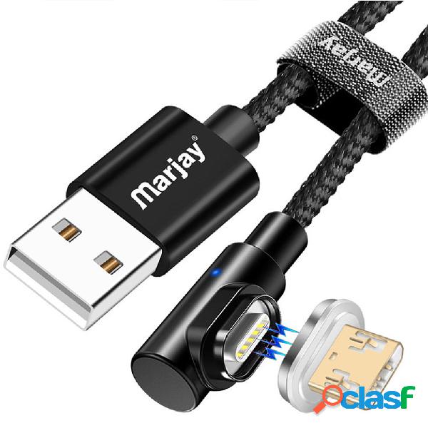 Marjay 3A Micro USB Type C luce a led Cavo dati a gomito di