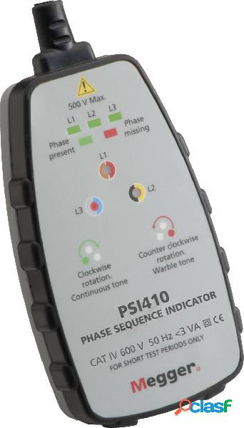 Megger PSI410 Misuratore campo rotante CAT IV 600 V LED,