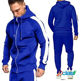 Mens 2 Piece Full Zip Casual Athleisure Tracksuit Sweatsuit
