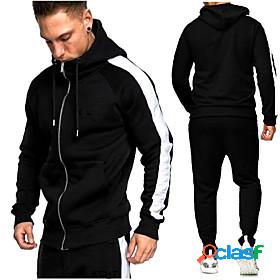 Mens 2 Piece Full Zip Tracksuit Sweatsuit Casual Athleisure