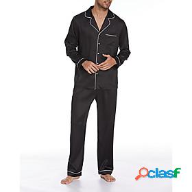 Mens 2 Pieces Pajamas Loungewear Sets Simple Fashion Pure