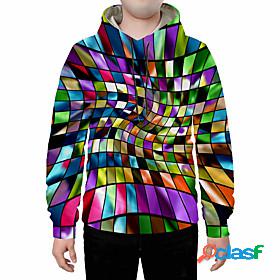 Mens 3D Hoodie Daily Basic Hoodies Sweatshirts Rainbow