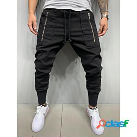 Mens Athleisure Sports Zipper Pocket Jogger Pants Sweatpants